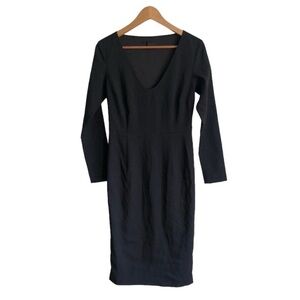 Pure Navy black Dress 7/8 Sleeves  V Neck
